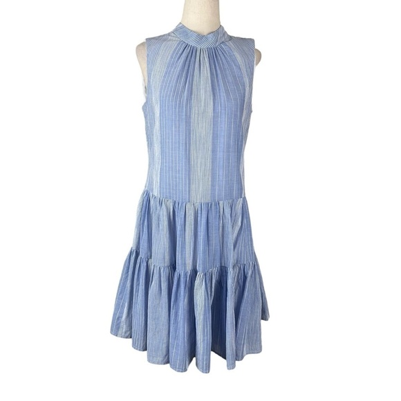 Calvin Klein Blue Striped Sleeveless Dress - Picture 1 of 12